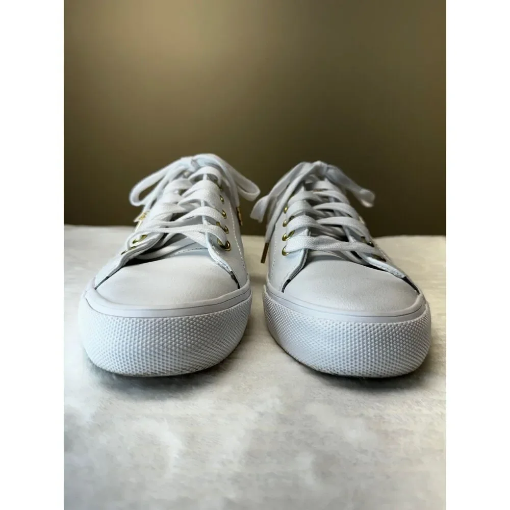 KEDS Jump Kick Leather Lace Up Sneakers, White, Sz 10